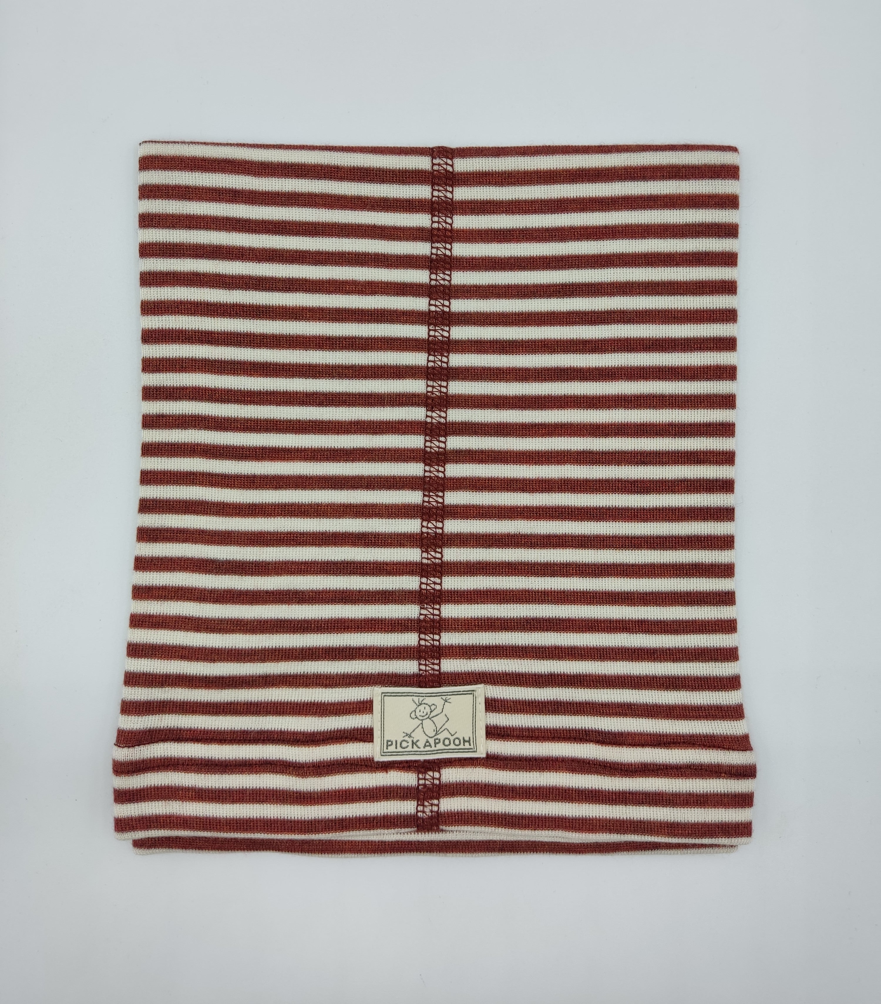 Scaldacollo in lana e seta per bambino e adulto // riga Rosso Mattone